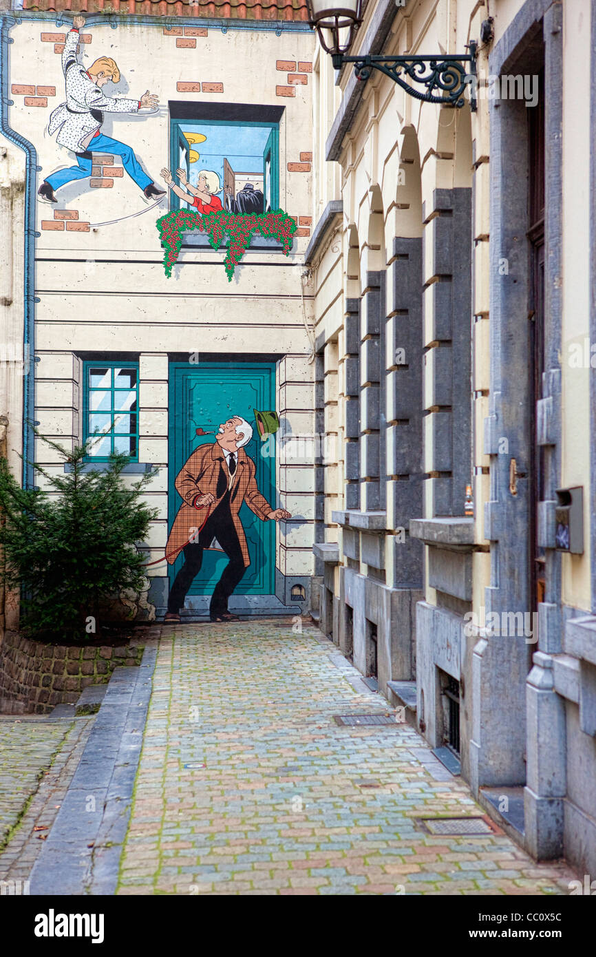Belga di arte di strada a Bruxelles Foto Stock