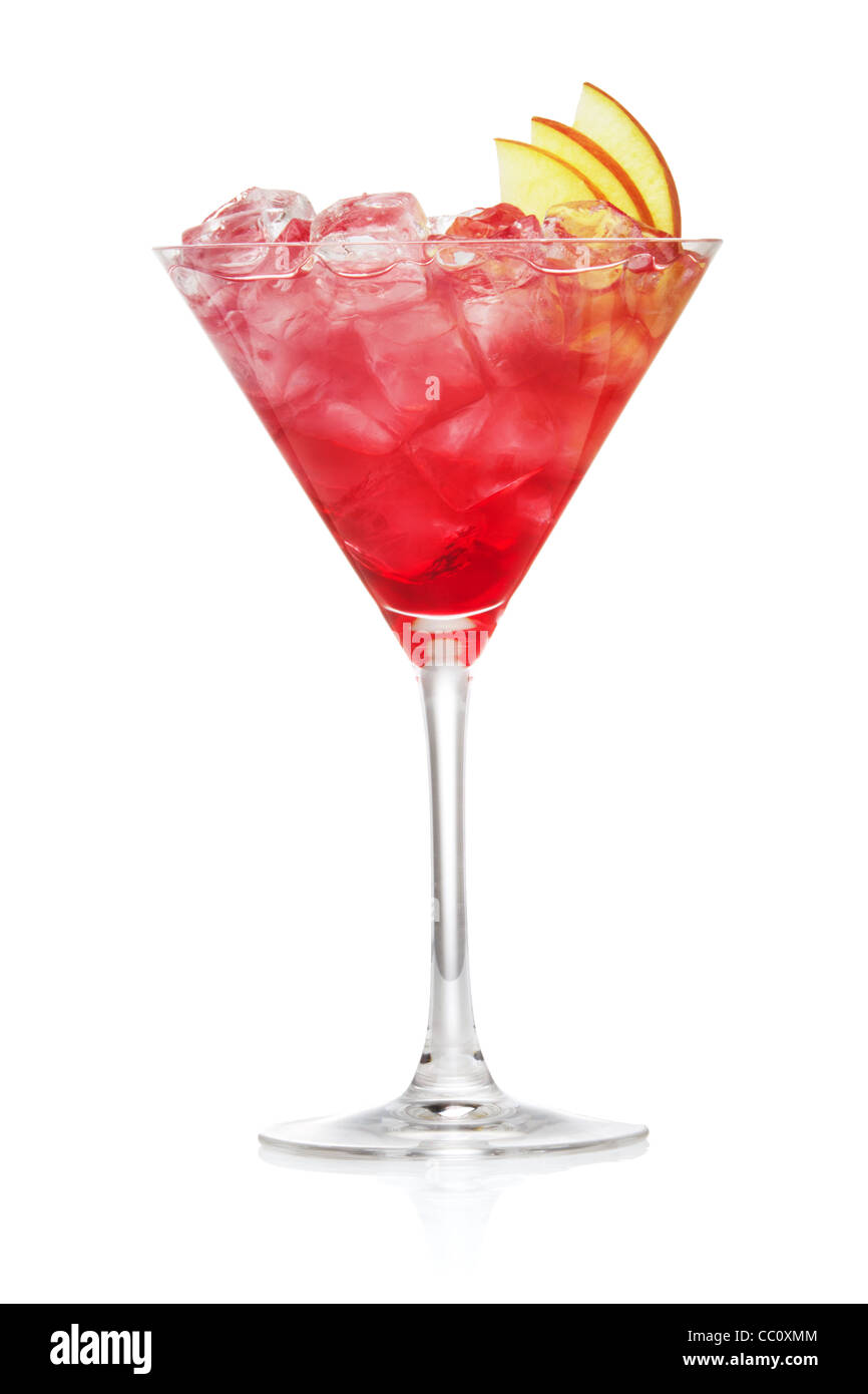 Cosmopolitan cocktail di isolamento su un bianco Foto Stock