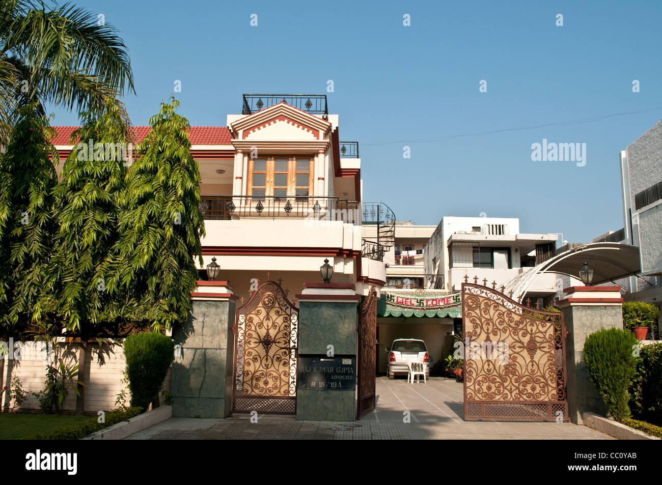 Elegante casa residenziale, chandigarh, India Foto Stock