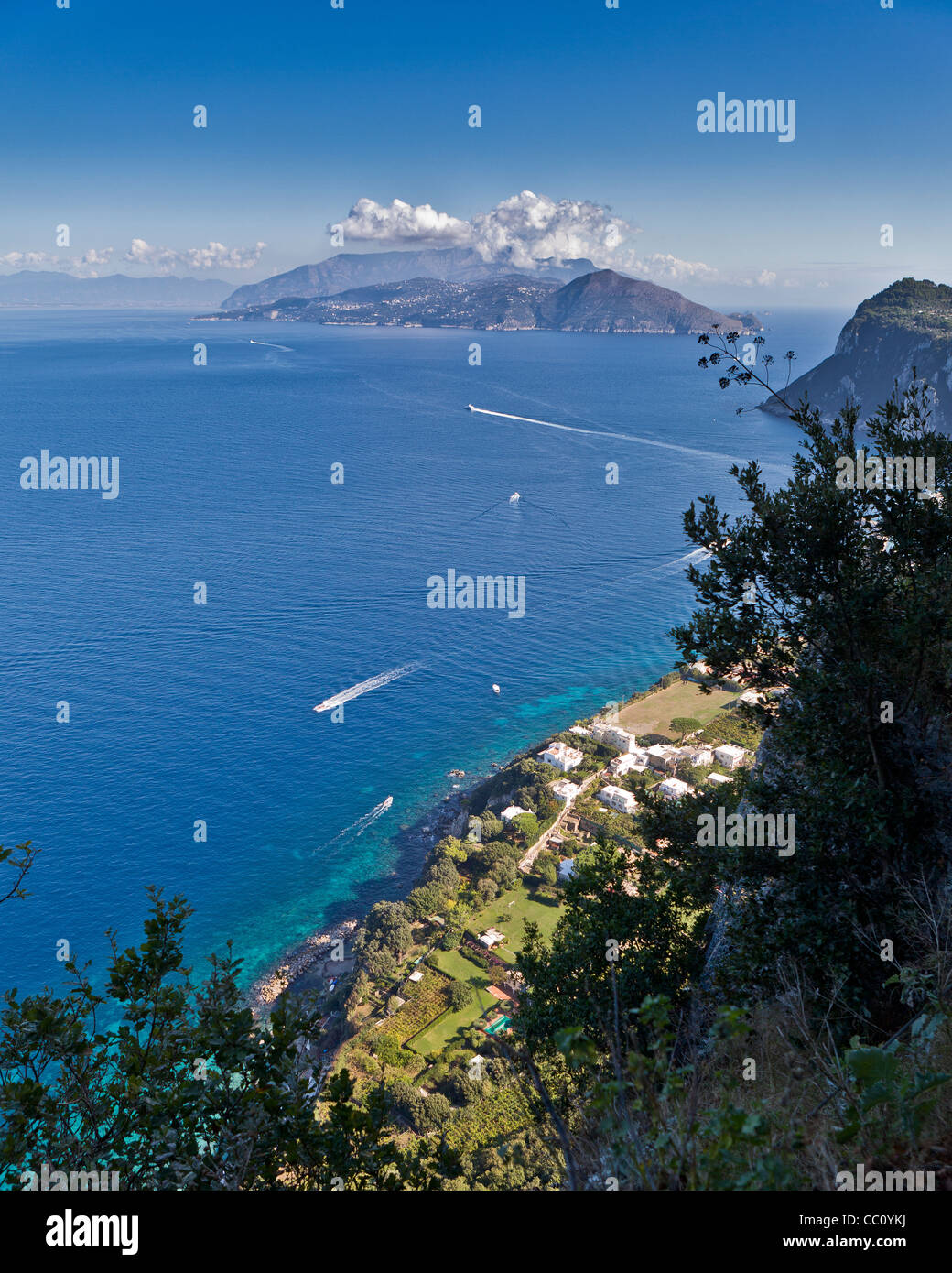 Anacapri Capri, isola di Campania Italia Vista sul Porto (Marina Grande) Foto Stock