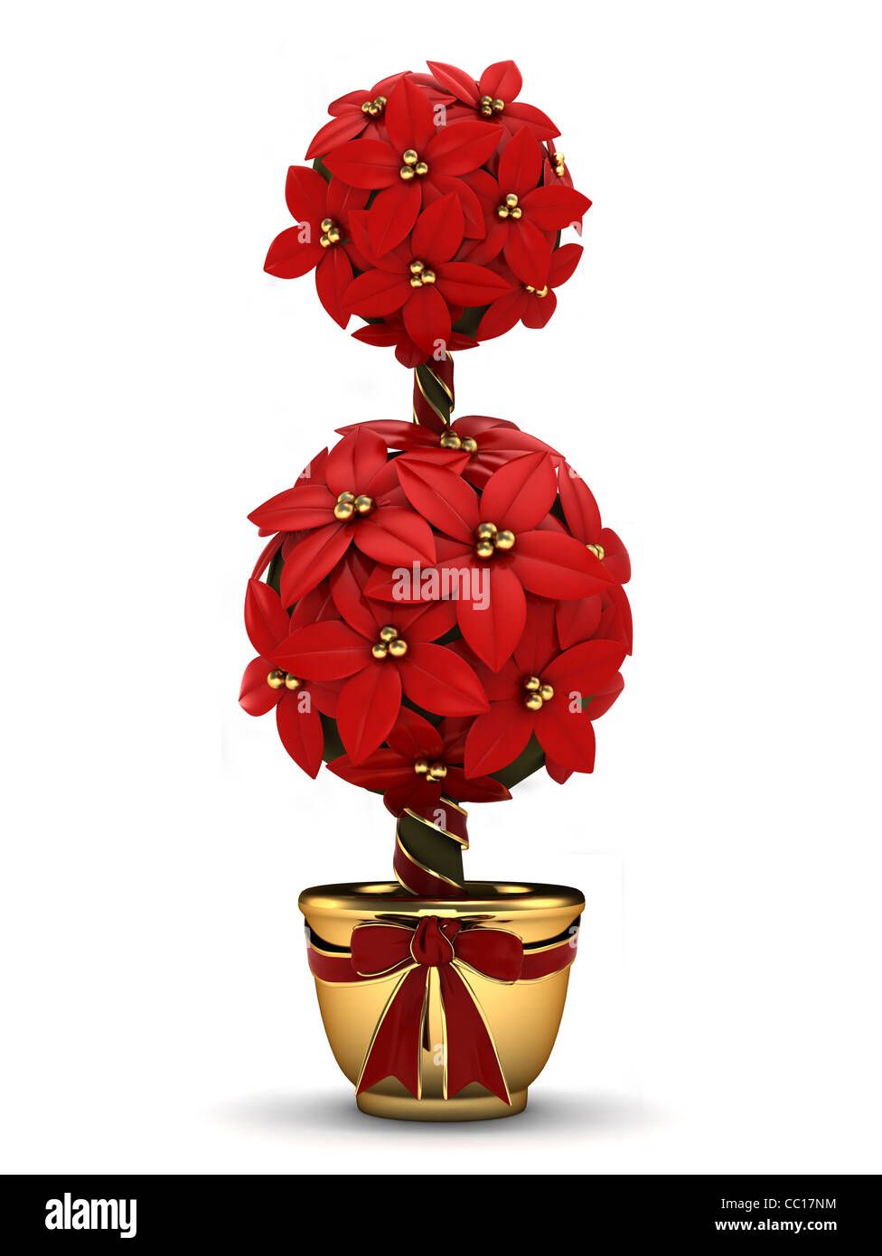 3D illustrazione di una Poinsettia in una pentola Foto Stock