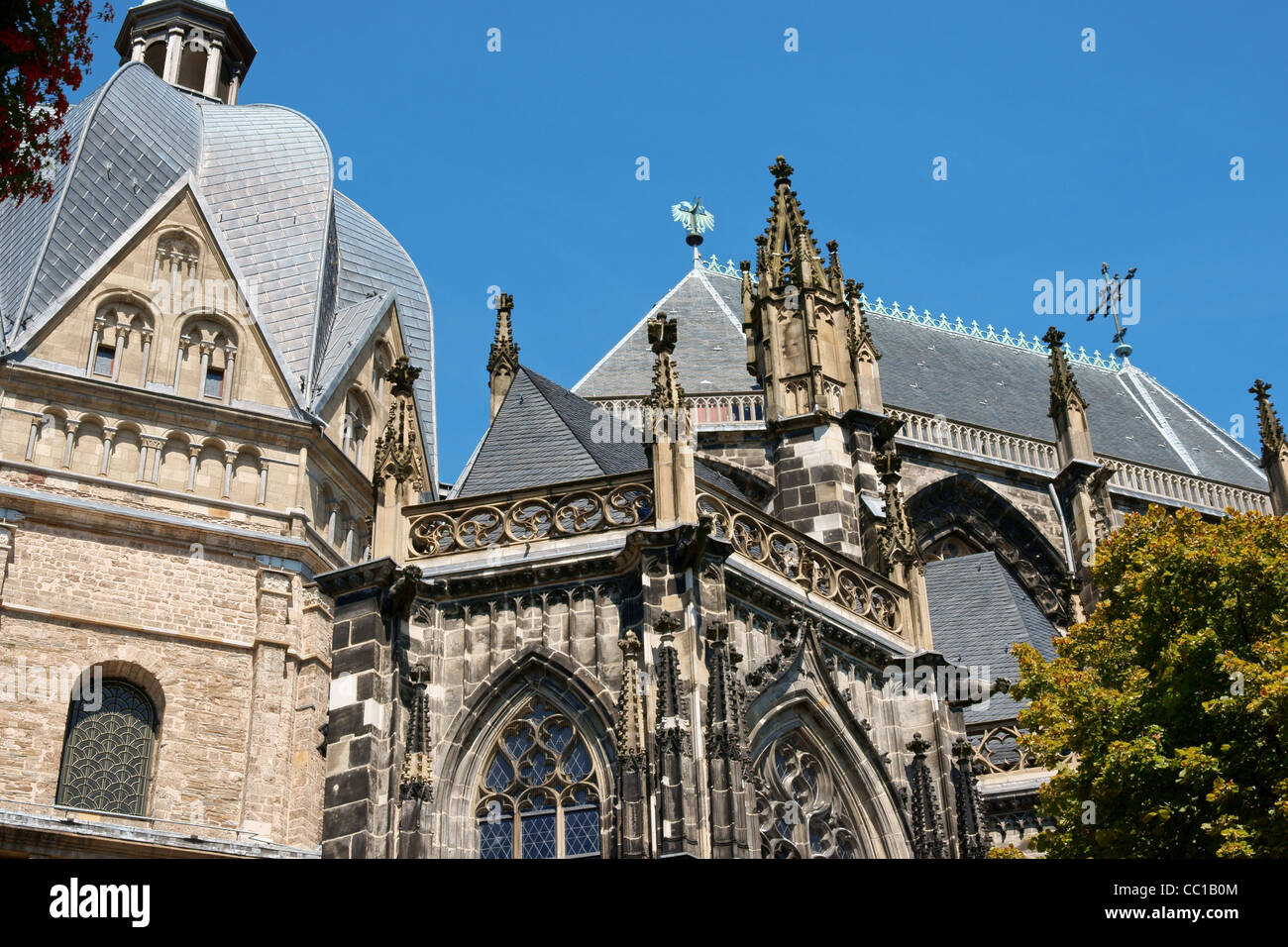 La Cattedrale di Aquisgrana noto anche come Cattedrale imperiale o Royal chiesa di Santa Maria a Aachen, Germania Foto Stock