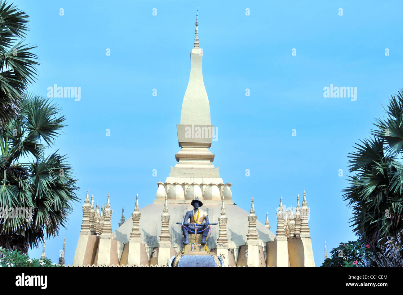Golden stupa Vientiane Laos Foto Stock