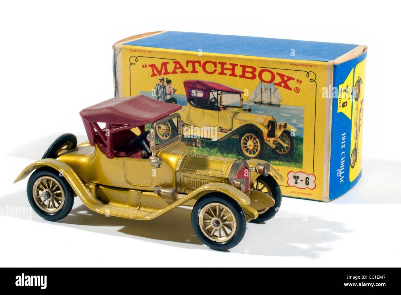 1913 Cadillac modelli del passato auto emesso nel 1968 e prodotto dalla società Lesney in Inghilterra Foto Stock