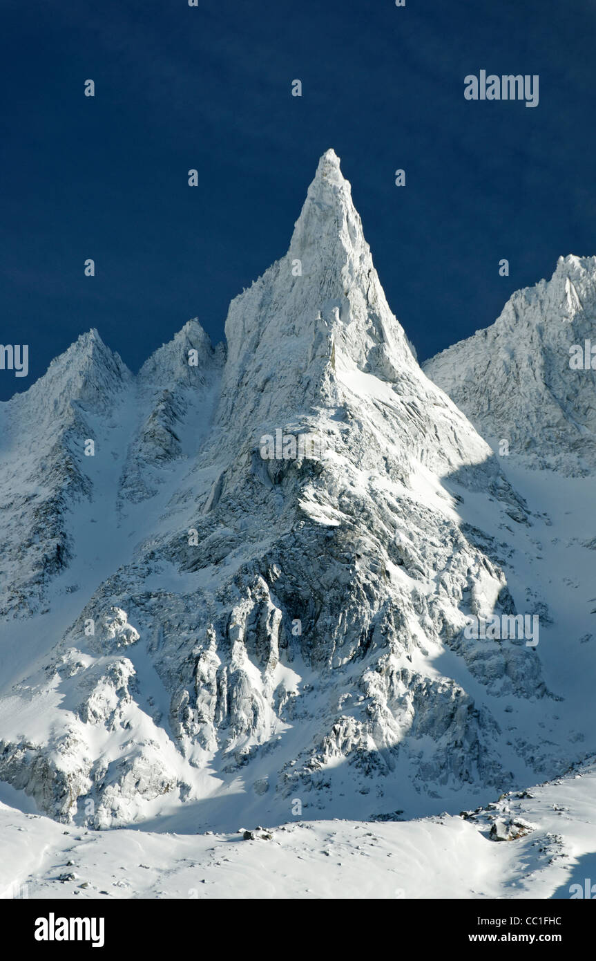 L'Aiguille de la Tsa in inverno Val d'Herens Foto Stock