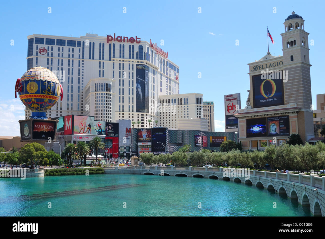 Vista tipica della Strip di Las Vegas Foto Stock