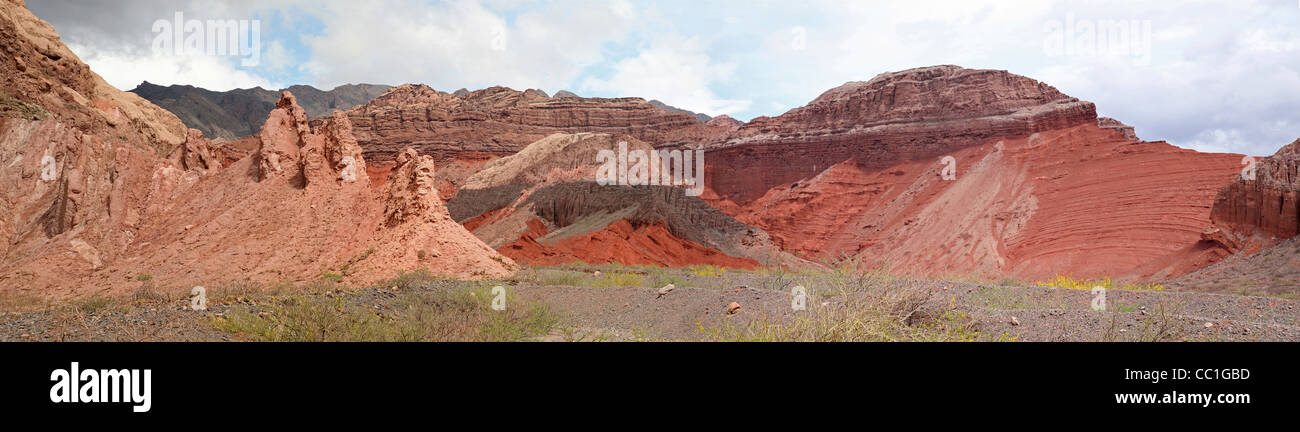 Il paesaggio del deserto della Valle del Río las Conchas nella Quebrada de Cafayate, Provincia di Salta, Argentina Foto Stock