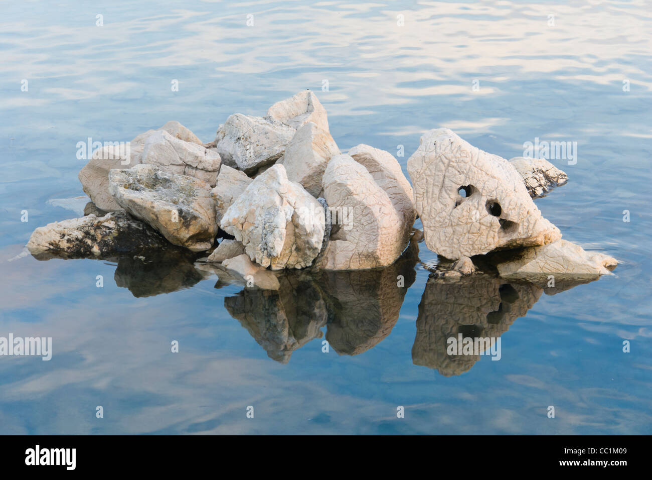 Funny pig-simili formazione di pietra nel mare Foto Stock