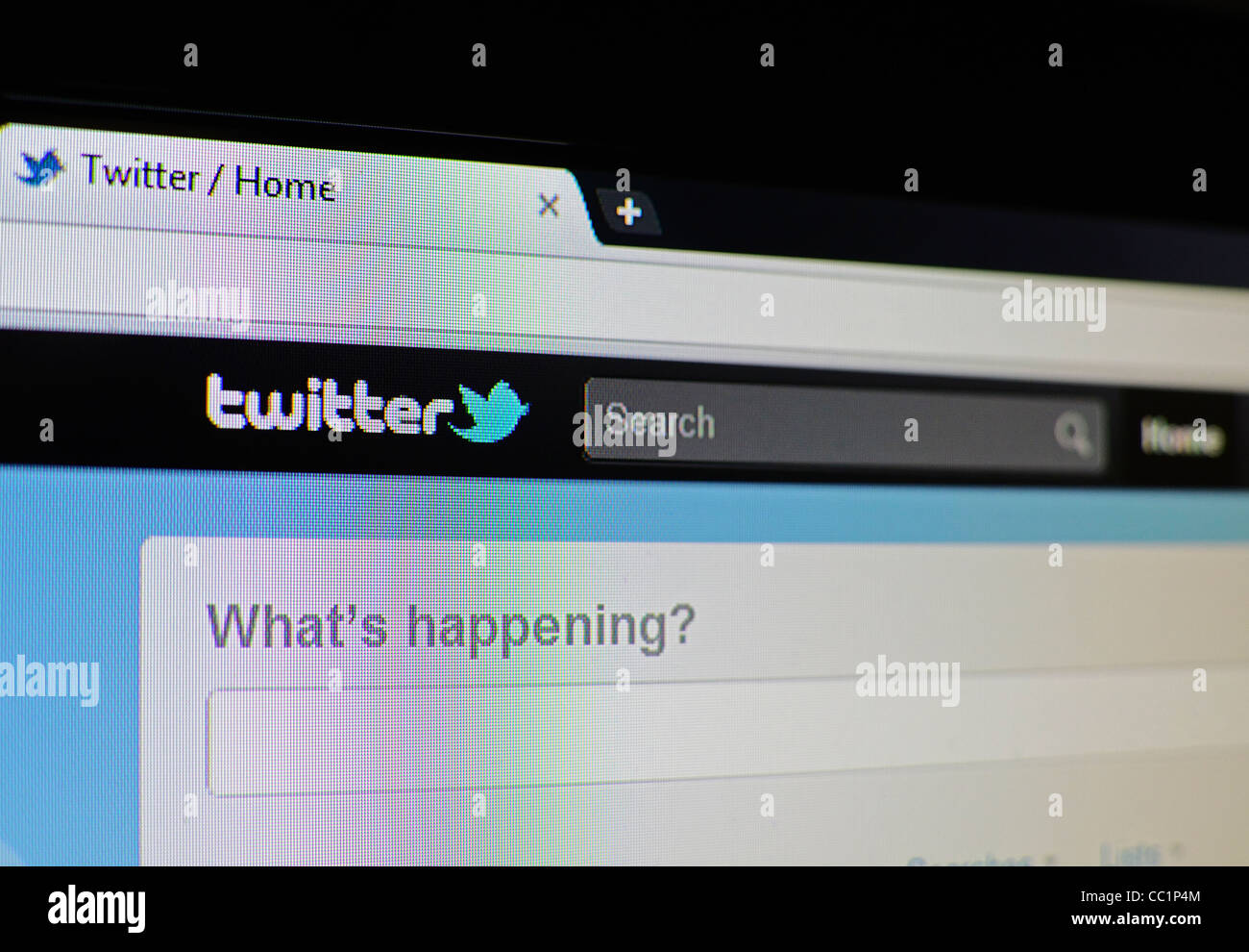 Una screen shot della ' twitter ' per i siti Web di networking sociale Foto Stock