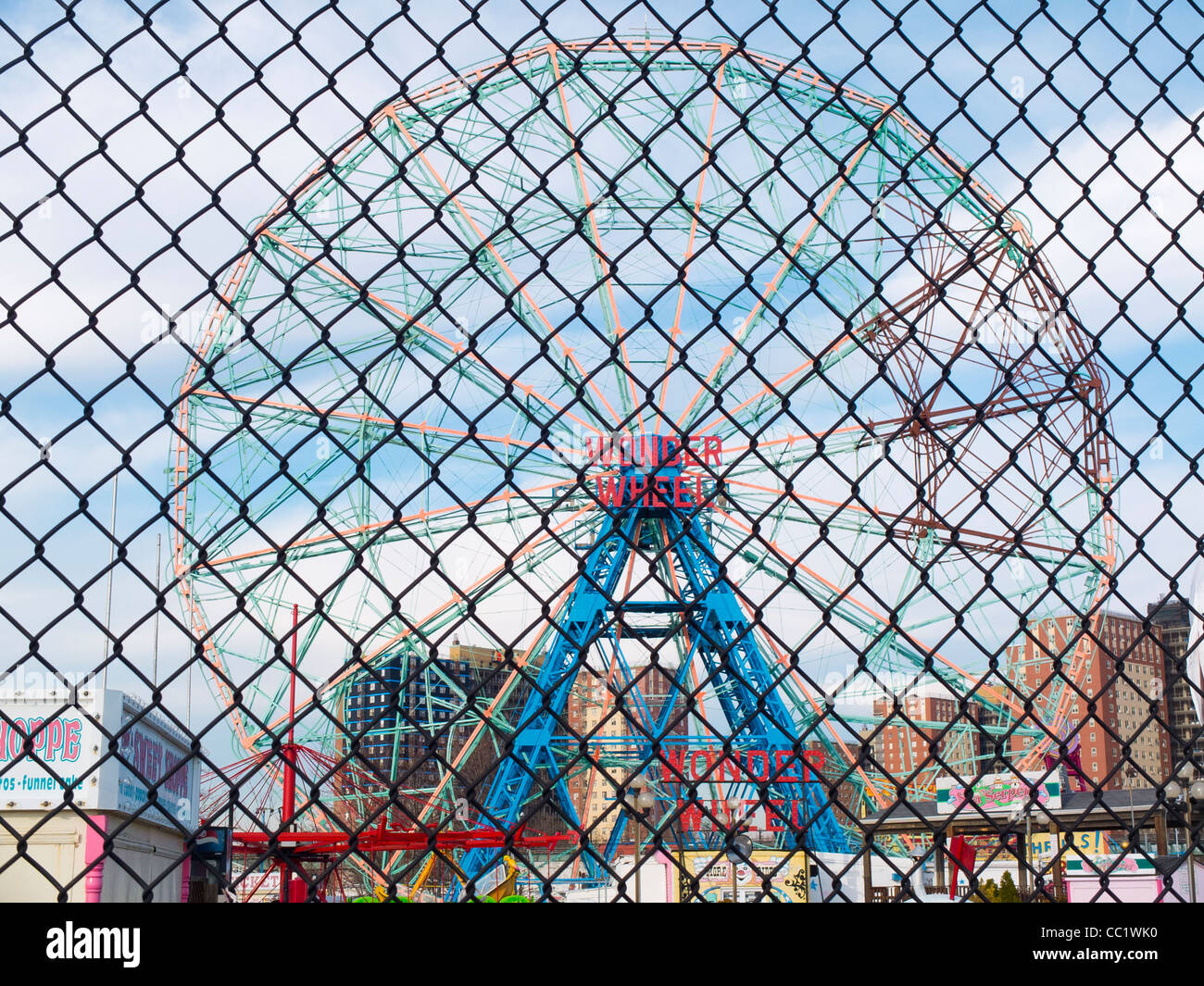 Coney Island Amusement Park rides Foto Stock