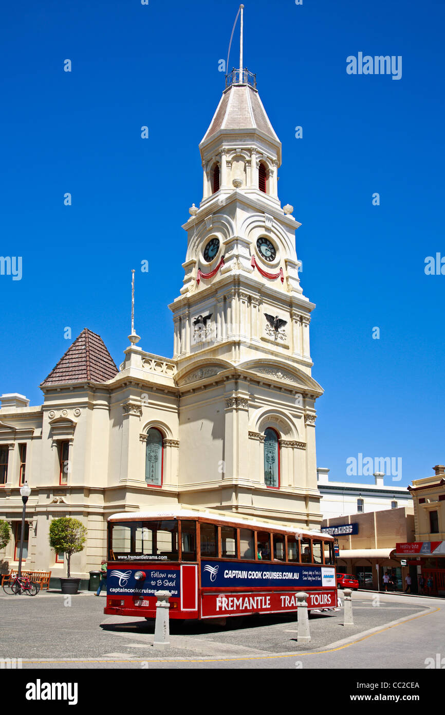 Fremantle Town Hall e Tramcar Tour WA Perth Western Australia Foto Stock