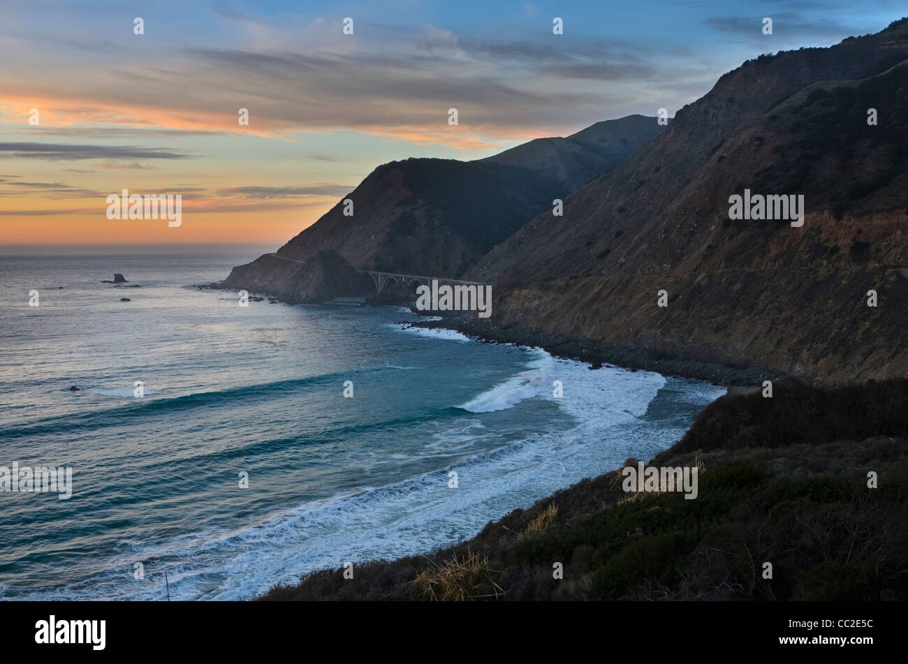 Big Sur, Costa Centrale vicino Monterey, California, Foto Stock