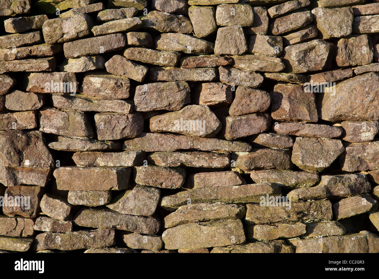 In pietra a secco o a parete dighe  costruzione in pietra e piazzamenti  Close-up Foto Stock