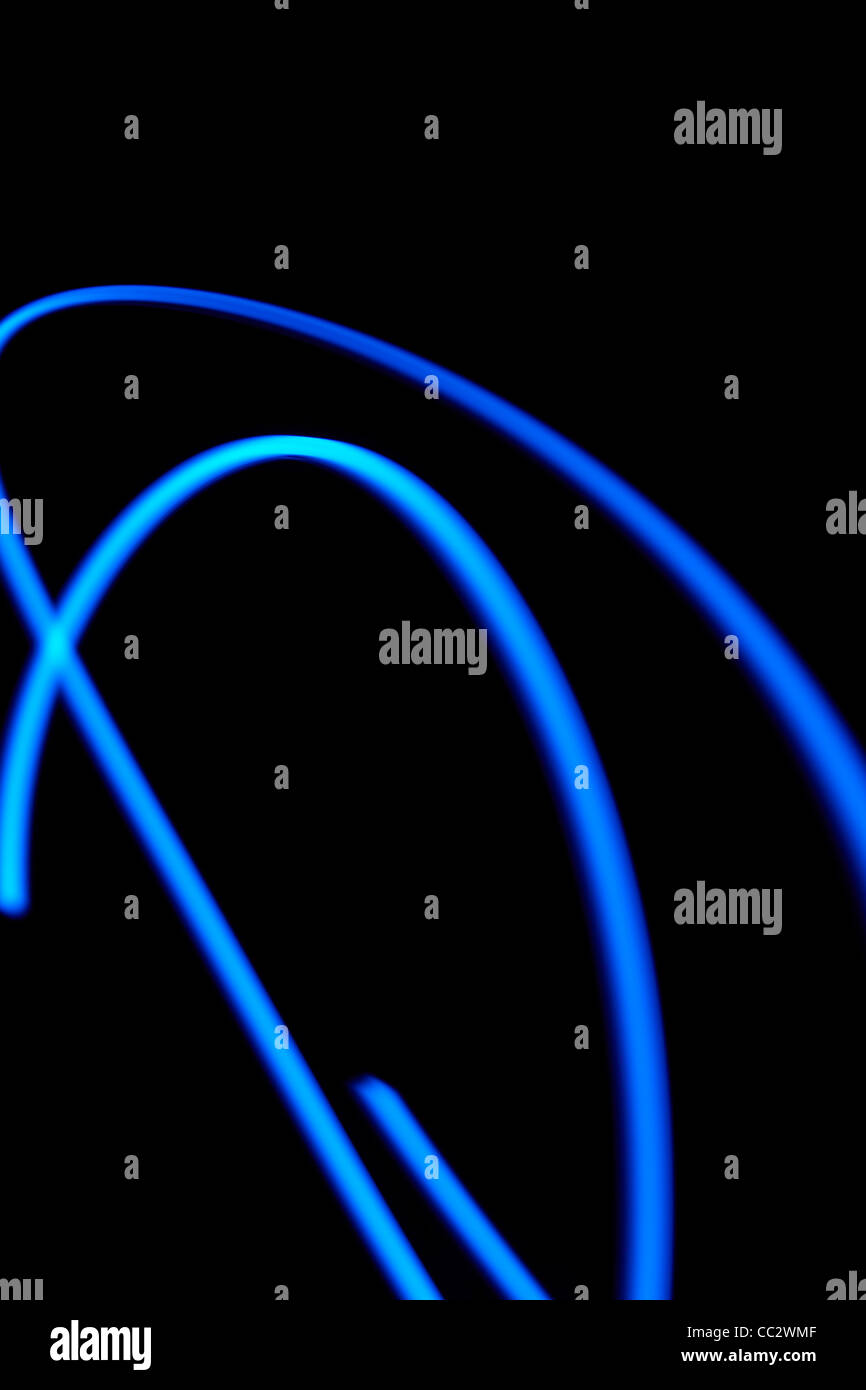 Neon blu linee astratte Foto Stock