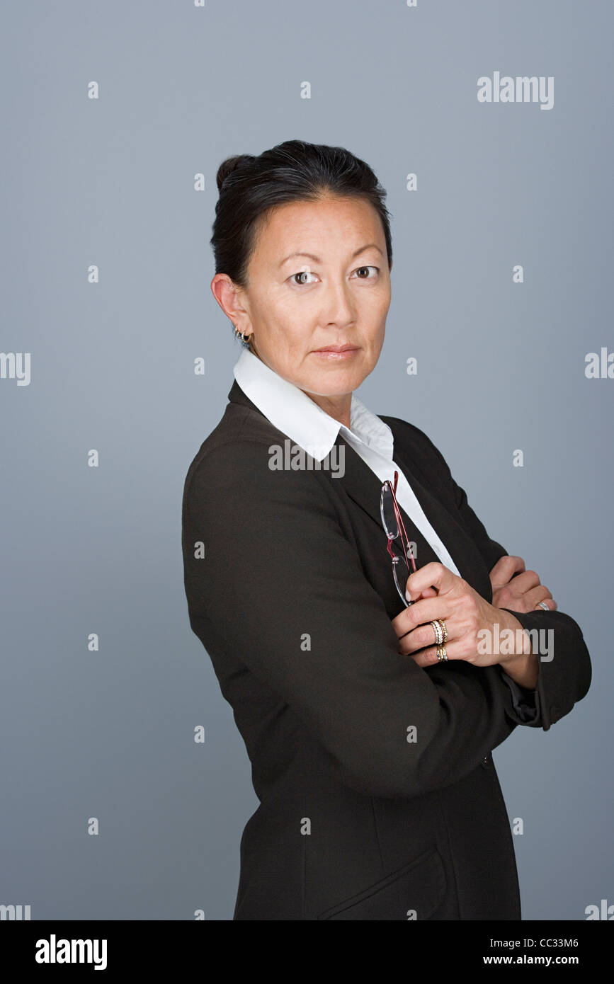 Ritratto di felice coppia imprenditrice Foto Stock