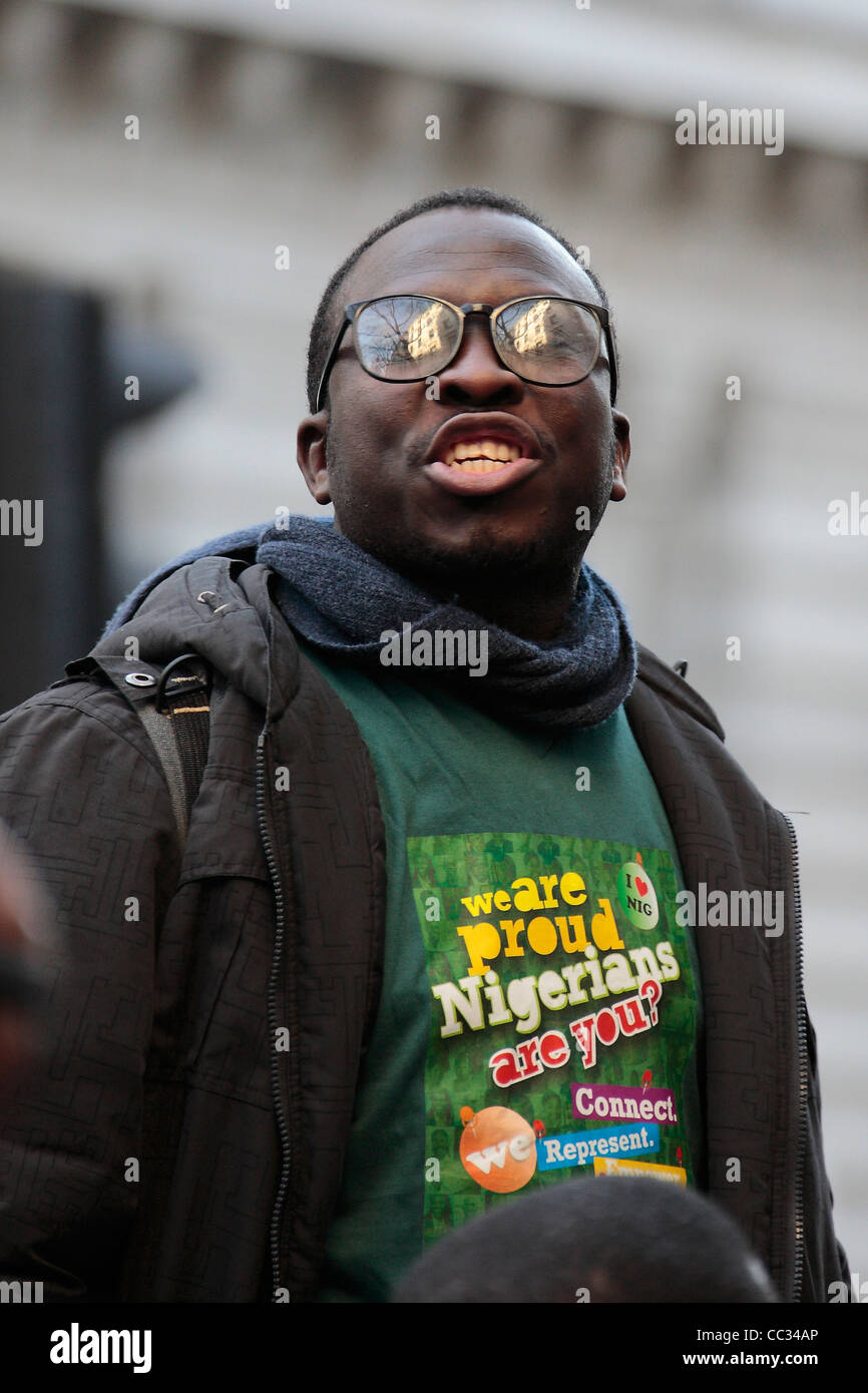 Manifestante nigeriano a Londra Foto Stock