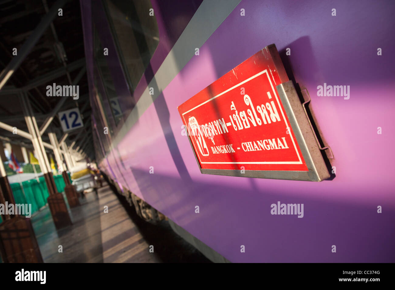 Chiang Mai treno Hualamphong Stazione ferroviaria Bangkok in Thailandia Foto Stock