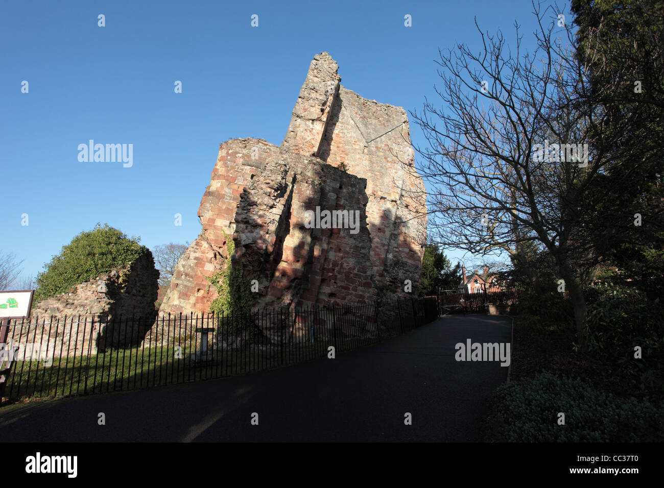 Vista del castello di Bridgnorth, Shropshire, il sito di una guerra civile battaglia nel XVII secolo Foto Stock