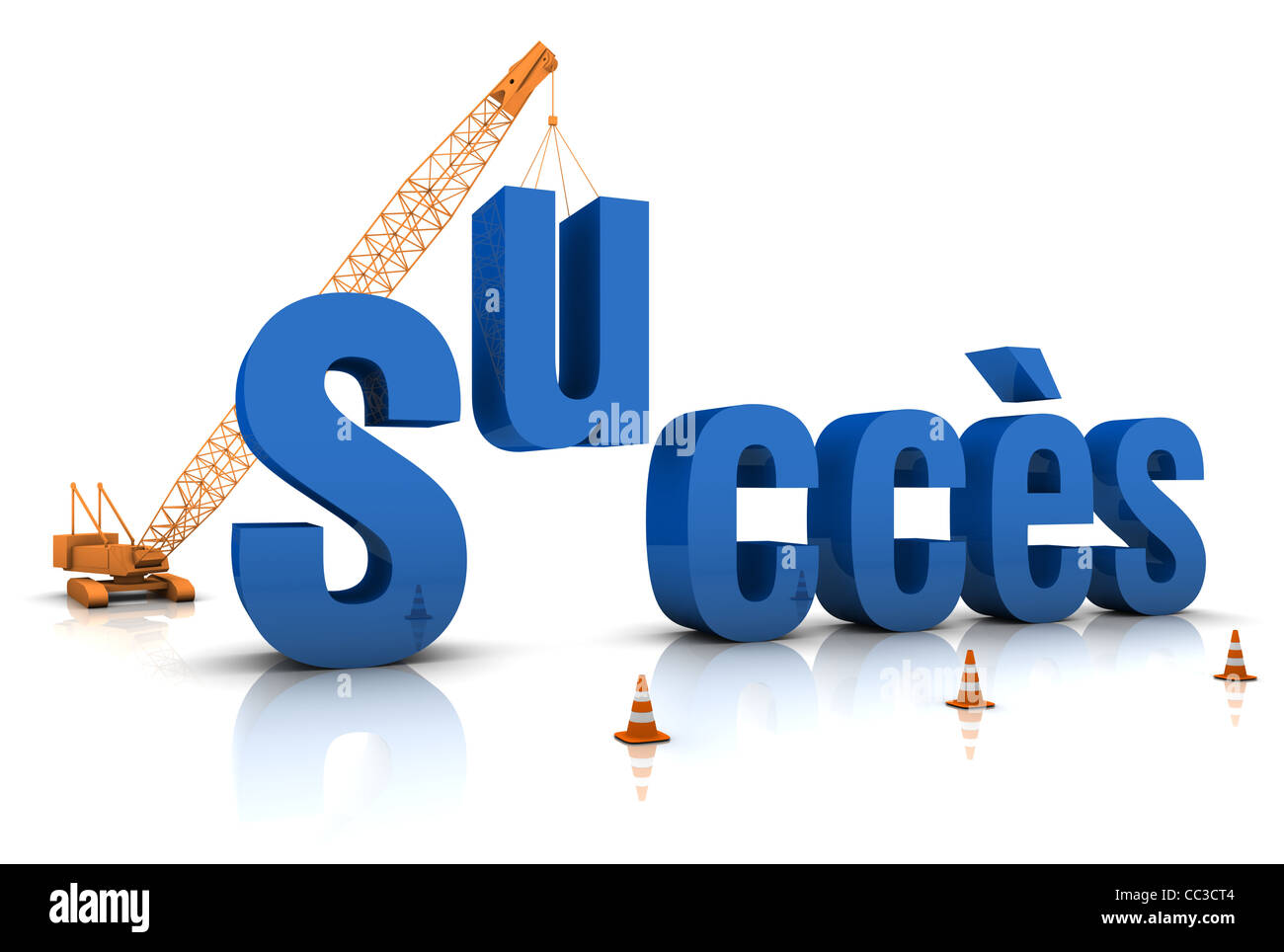 Lingua francese: successo 3D word in costruzione. Parte di una serie. Foto Stock