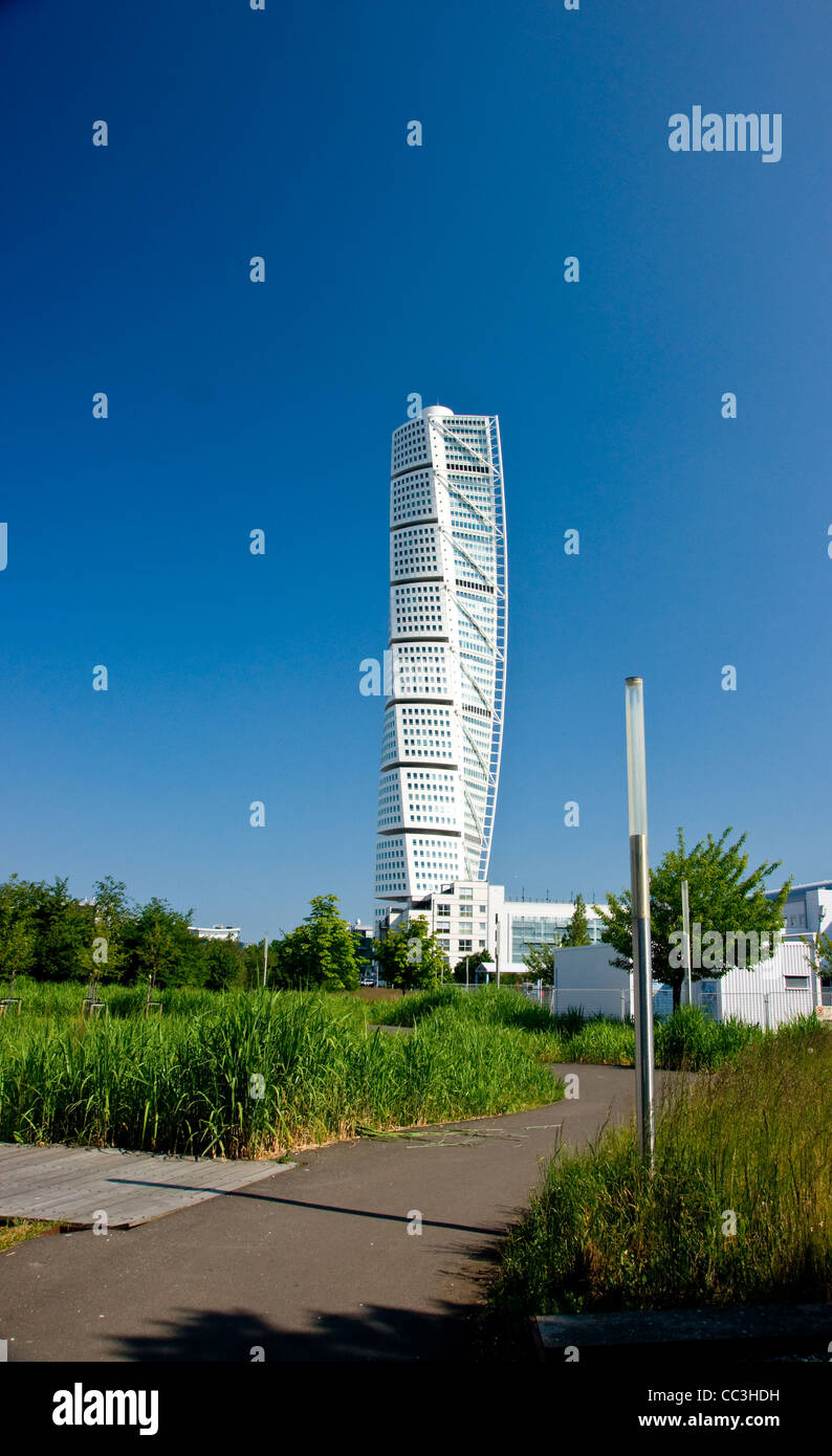 Ruotando il busto in Vastra Hamnen Svezia Foto Stock