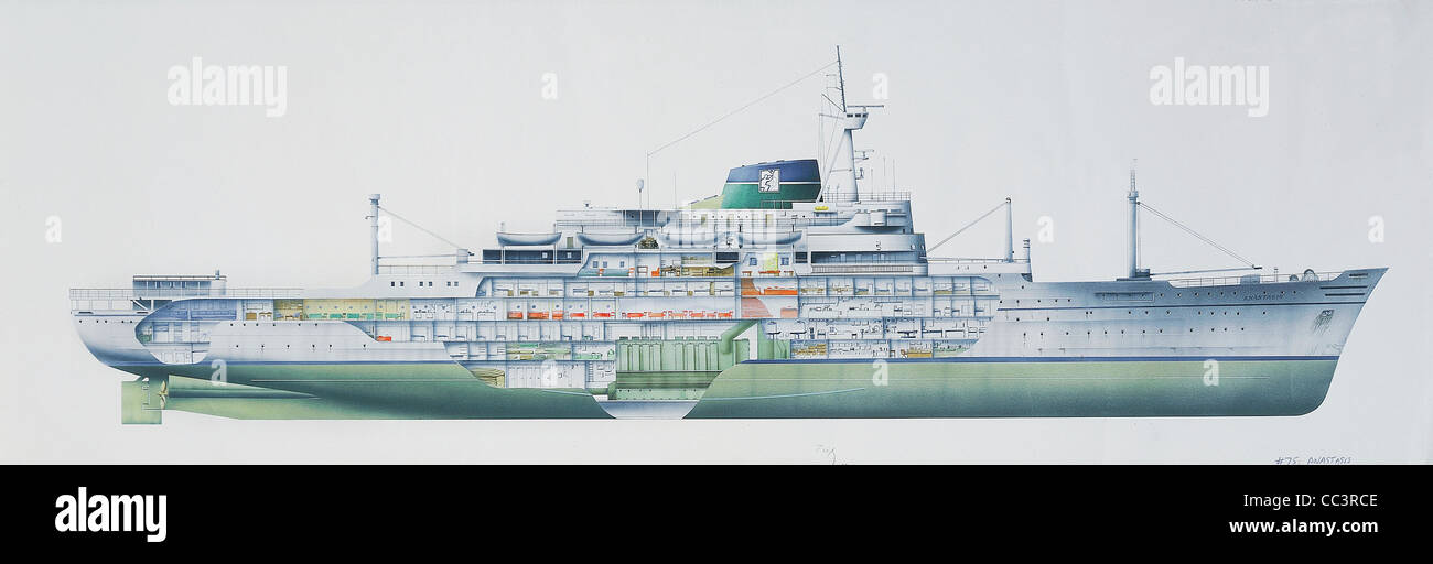 Le navi, il ventesimo secolo - nave ospedale "Anastasis " della misericordia di navi, divisione marittima dell'Organizzazione giovanile con un Foto Stock