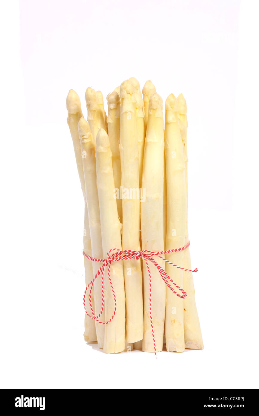 Bundle di asparagi con nastro Foto Stock