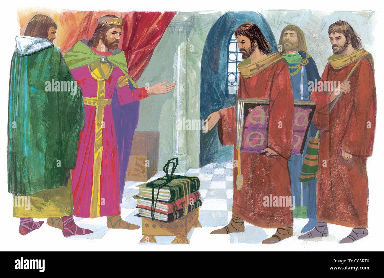 La Cecoslovacchia, il nono secolo. I monaci greci Cirillo (ca. 827-869) e Metodio (? -885), traduttore della Bibbia in Foto Stock