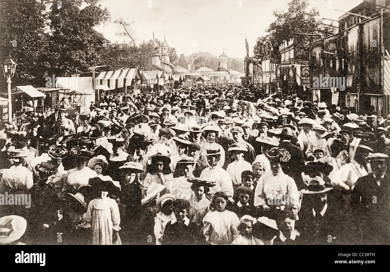 Folle a St Giles Fair Oxford circa 1910 Foto Stock