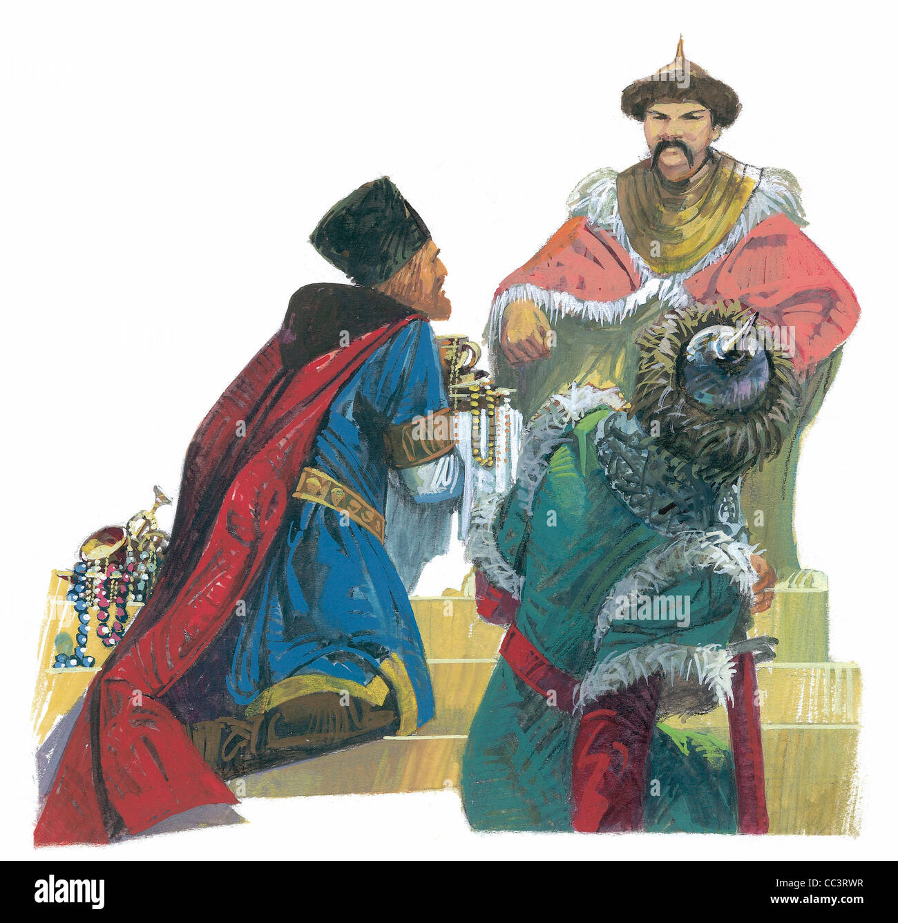 Mongolia, secolo XIII secolo. A Khan (ca. 1205-125), il nipote di Gengis Khan, fondatore del Khanato di Orda d Oro, Foto Stock