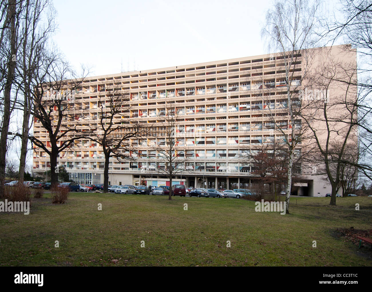 Corbusierhaus Berlin, Germania (Unité d'Habitation, tipo Berlin) costruito per una mostra internazionale (Interbau) nel 1957. Foto Stock