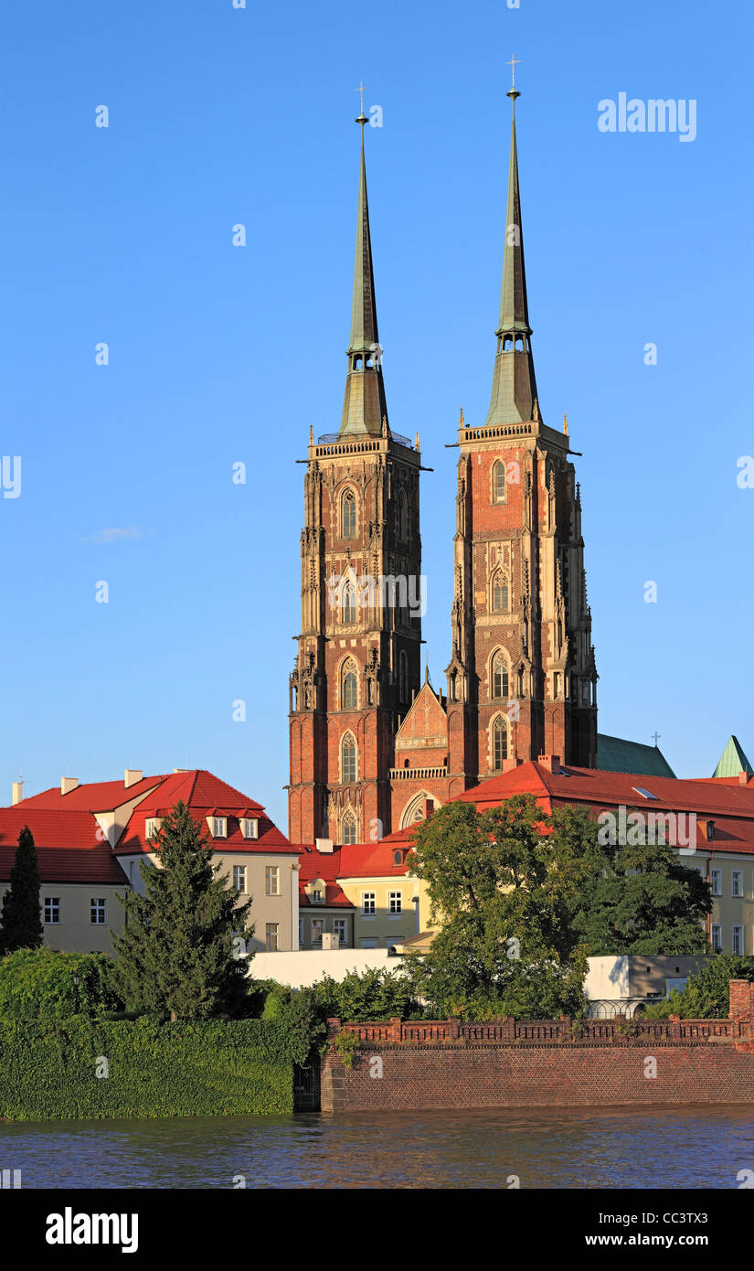 Cattedrale di San Giovanni Battista, Ostrow Tumski, Wroclaw, Bassa Slesia, Polonia Foto Stock