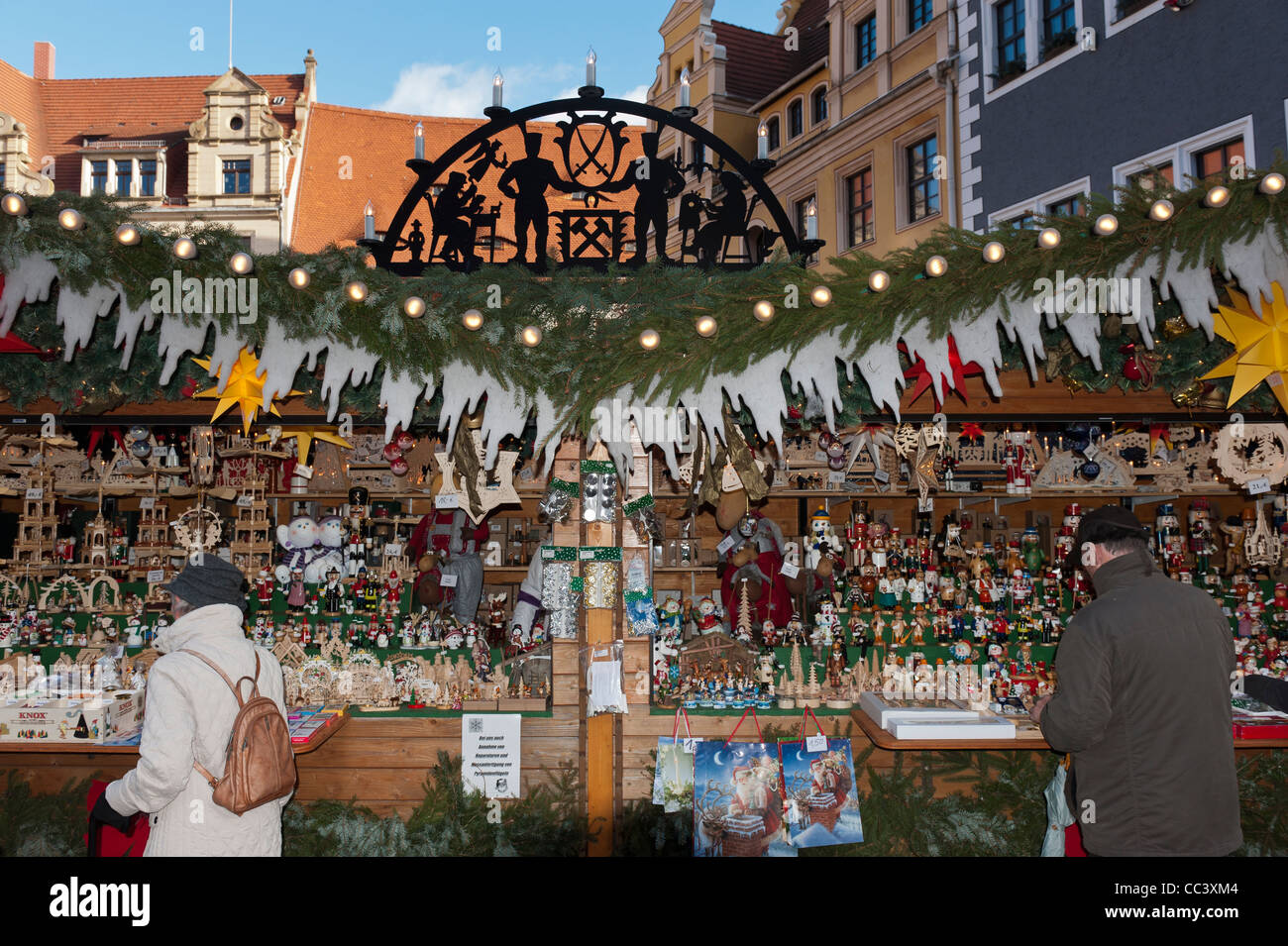 Meissen Mercatino di Natale. In Sassonia, Germania, Europa Foto Stock