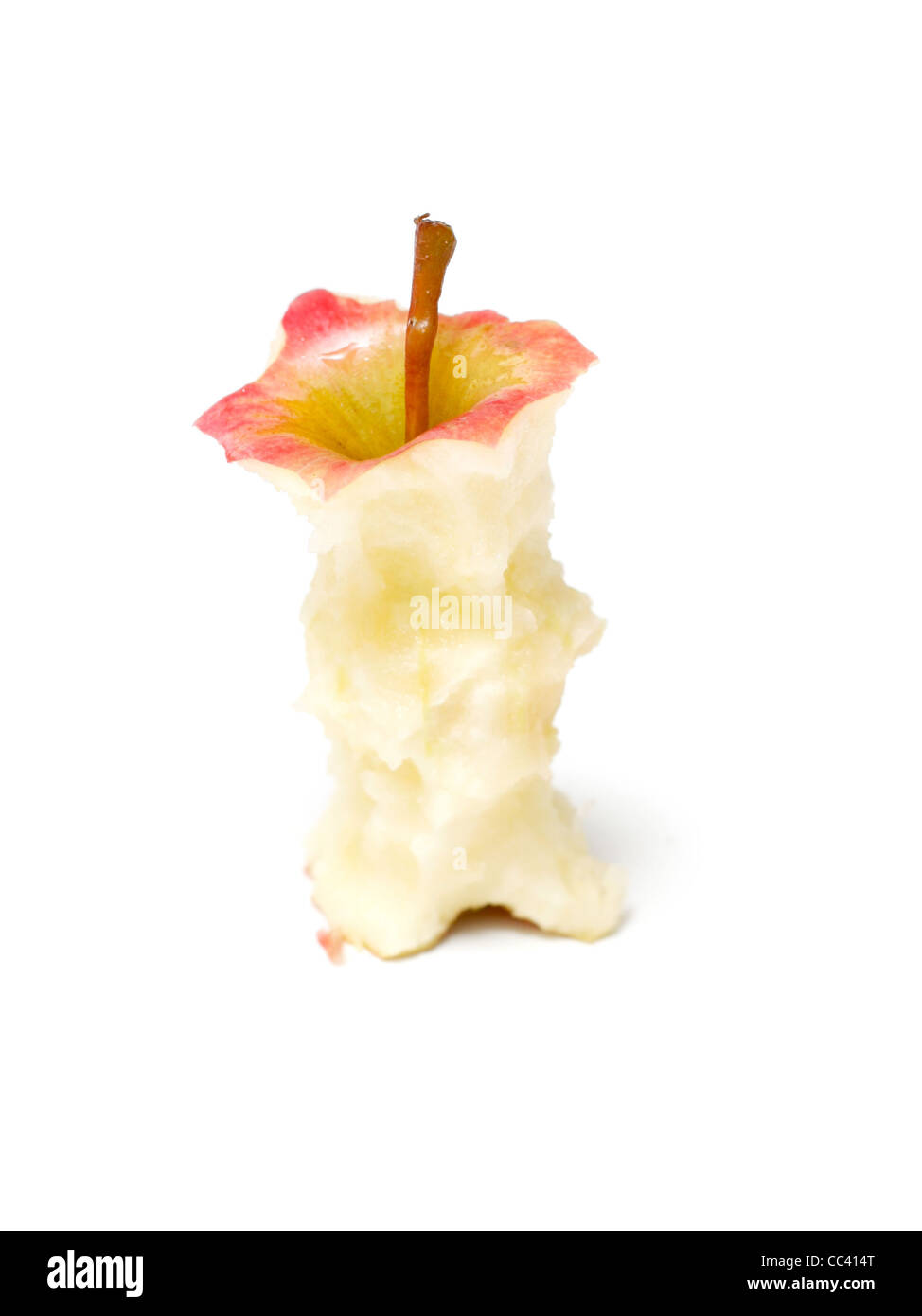 Un isolato apple core Foto Stock
