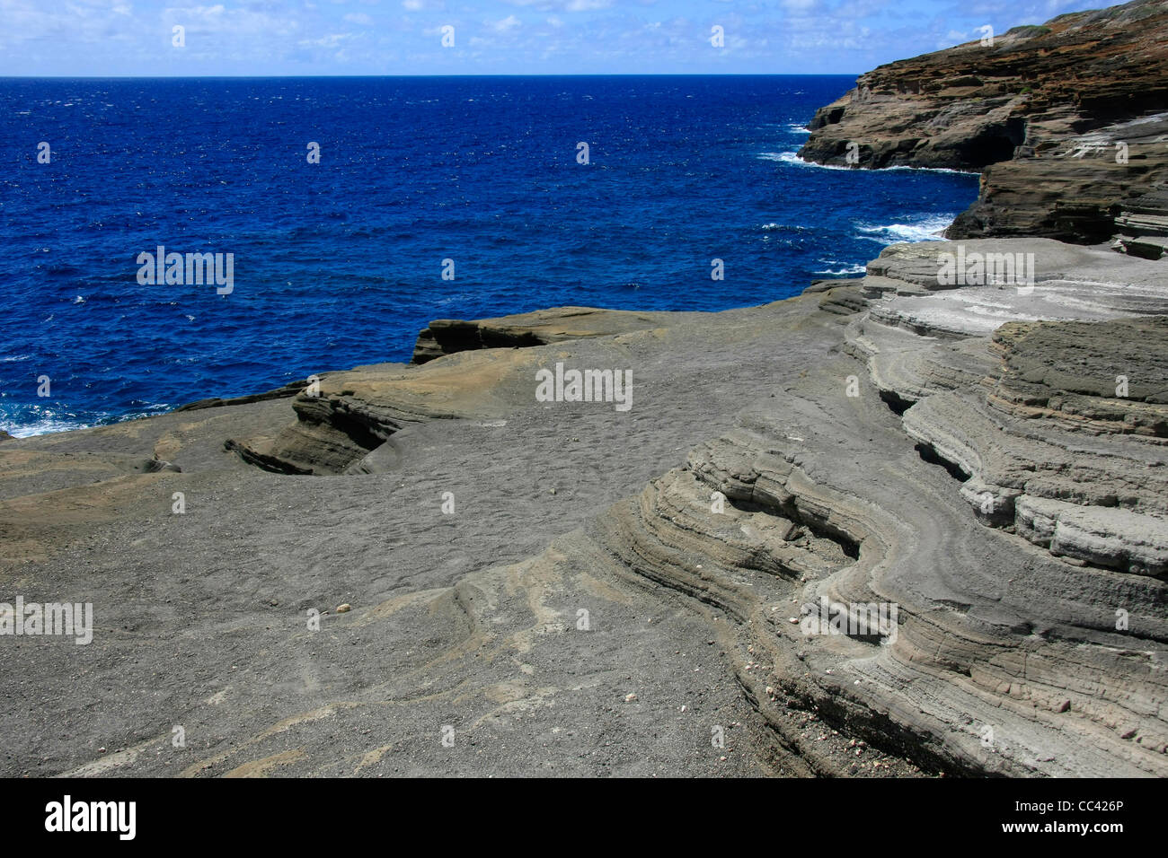 Costa Hawaiiano costruito di lava Foto Stock