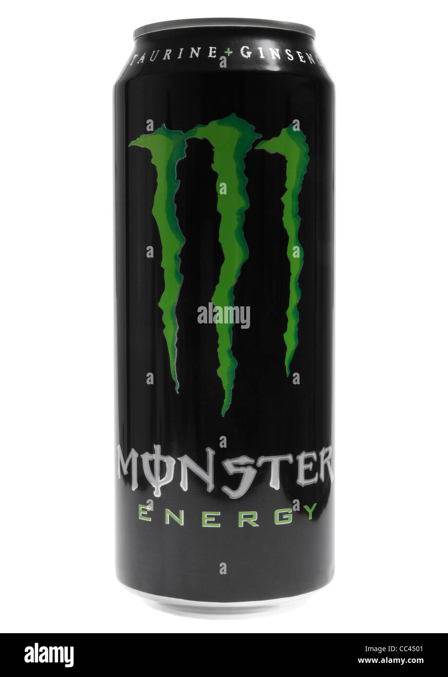Possibile di monster energy drink su sfondo bianco Foto Stock