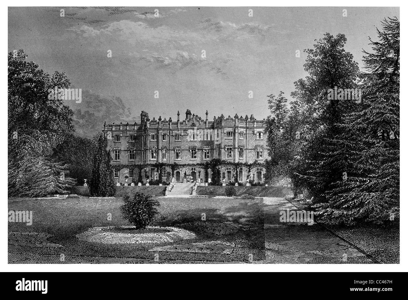Hughenden Manor mattone rosso residenza vittoriana High Wycombe Buckinghamshire England country house il Primo ministro Benjamin Disraeli Foto Stock