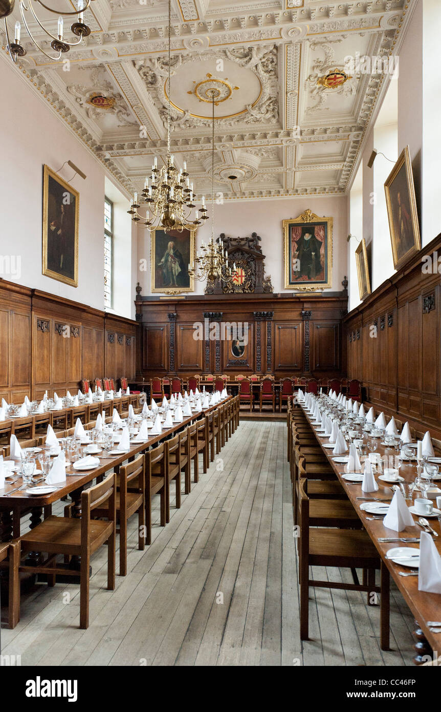 Sala da pranzo, Clare College di Cambridge, Regno Unito Foto Stock