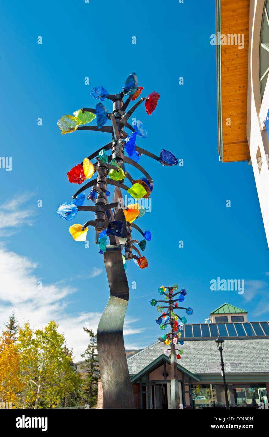 Vetro decorativo filatori di vento, Vail Colorado Foto Stock