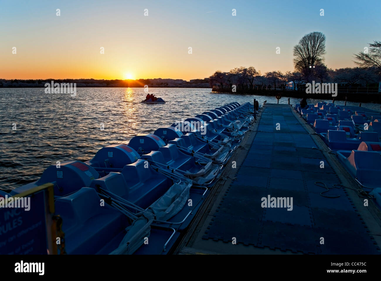 Tramonto sulla Nazionale Tidal Basin in Washington DC Foto Stock