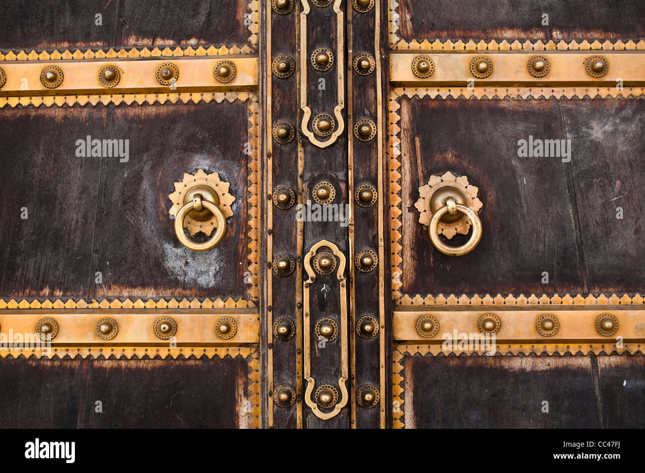 Dettaglio della porta, City Palace, a Jaipur, India Foto Stock