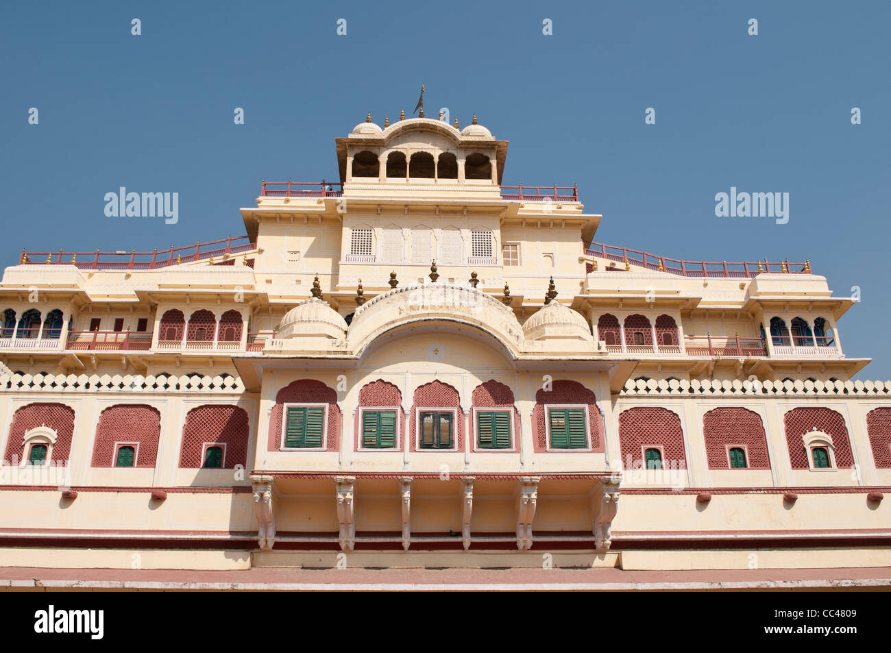 Chandra Mahal, la residenza della famiglia reale, città Palace, a Jaipur, India Foto Stock