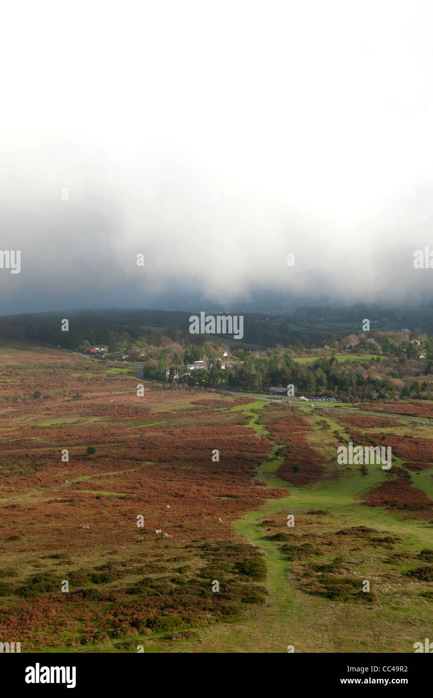 Vista Dartmoor da Haytor Rock in Devon Foto Stock