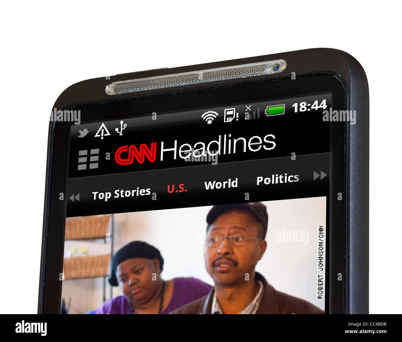 CNN News app su un smartphone HTC Foto Stock