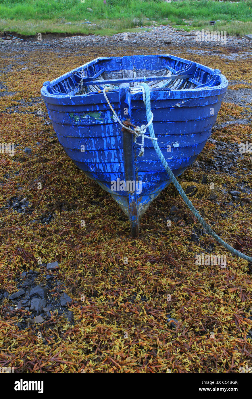 Blu barca di legno . L'Irlanda Foto Stock