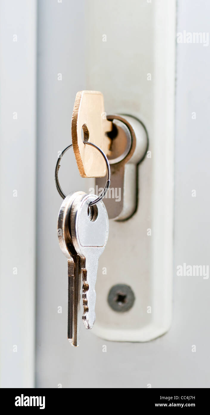 Serratura della porta e le chiavi Foto Stock