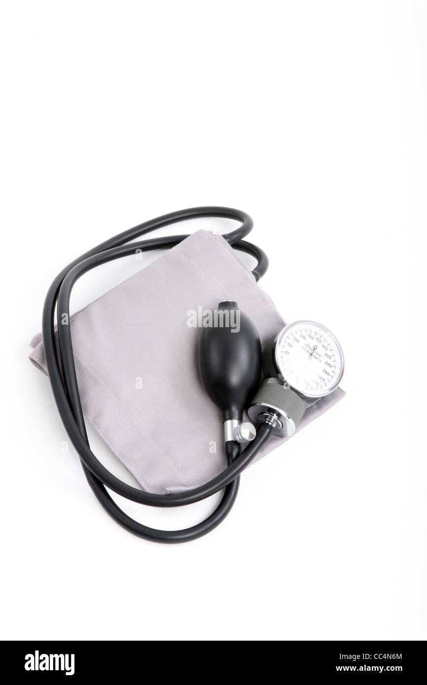 Uno sfigmomanometro monitor della pressione del sangue Foto Stock