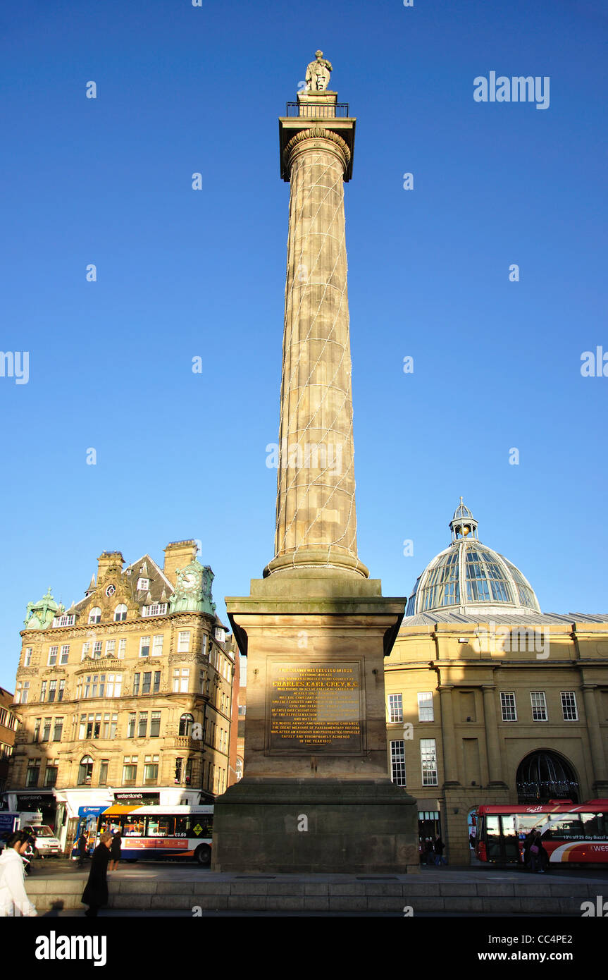 Gray's monumento, Grey Street, Grainger Town, Newcastle upon Tyne, Tyne and Wear, England, Regno Unito Foto Stock