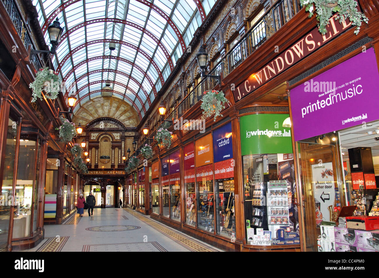 Elegant Edwardian Central Arcade, Grainger Town, Newcastle upon Tyne, Tyne and Wear, Inghilterra, Regno Unito Foto Stock