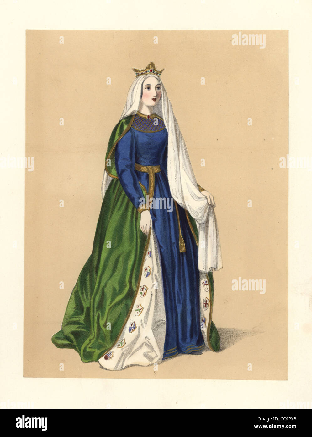 Vestito del regno di Re Riccardo i, il cuore di Leone, 1189-1199. Foto Stock