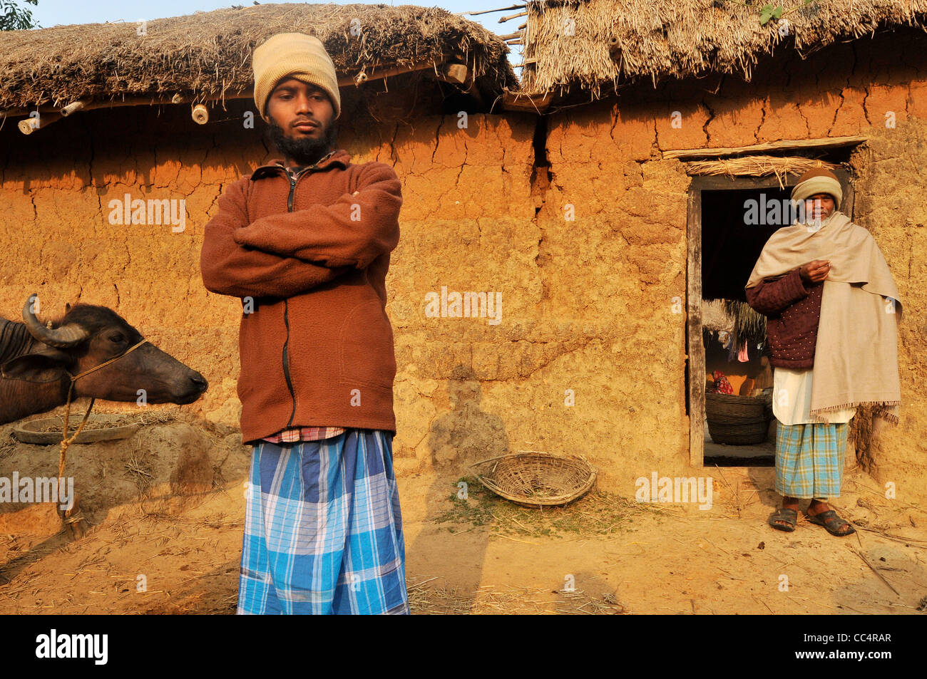 Una scena nelle zone rurali del Bengala Occidentale, India Foto Stock